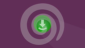 Green download button on purple background.