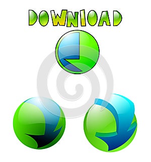 Green  downloads icons