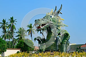 Green dragon on channeling island in Sihanoukville, Cambodia
