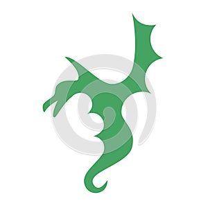 Green dragon symbol vector icon