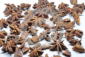 Green Dried cardamom seeds isolated on white background