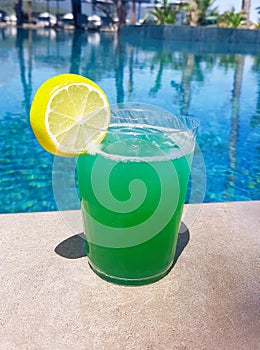 Green drink at the pool