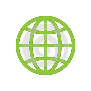 Green eart world icon vector