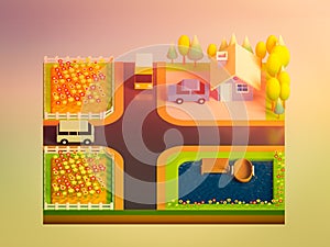 Green earth concept in isometric view