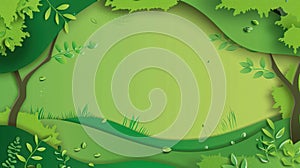 Green Earth Day Banner and World Environment Day Concept