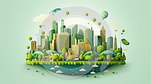 The green earth and eco-city concept. Generative Ai