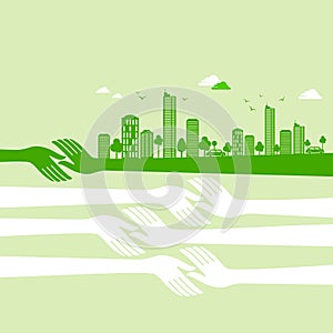 Green earth- ecology concept with comunication