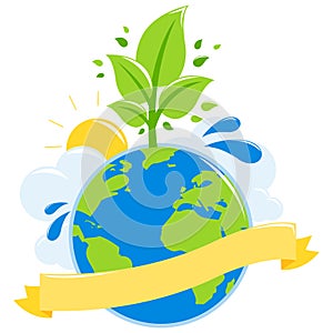 Green earth ecology concept. Vector illustration