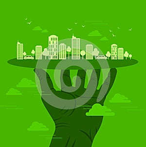 Green earth- ecology concept in urban sense