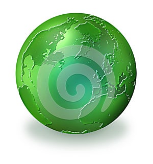 Green earth globe