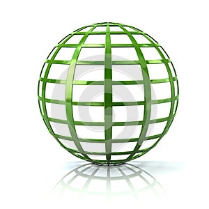 Green earth globe icon 3d illustration
