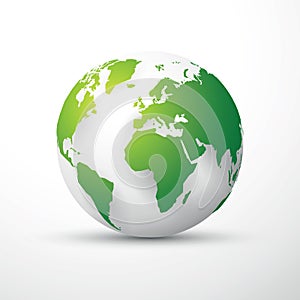 Green earth globe