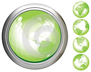Green Earth glossy buttons.