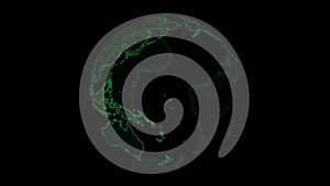 Green earth rotation loop RVB+Alpha transparent channel