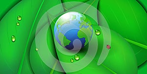 Green Earth World Icon Symbol Ecology leaf Background