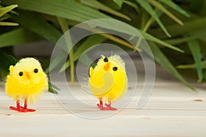 Green easter bright background with festivale elements