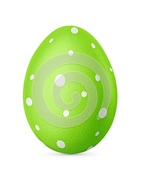 Green Easter egg isolated on a white. Handmade painted decoration