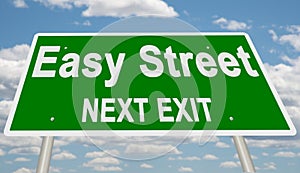 Green Easy Street Next Exit sign