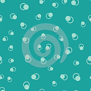 Green Eclipse of the sun icon isolated seamless pattern on green background. Total sonar eclipse. Vector Illustration.