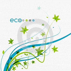 Green eco conceptual leaves on white design