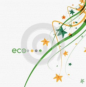 Green eco conceptual leaves on white design