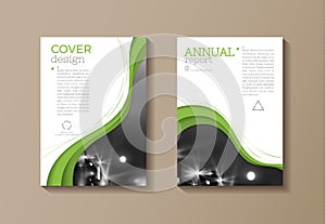 Green eco cover modern template, design, annual report, magazin