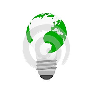 Green and eco earth with lightbulb