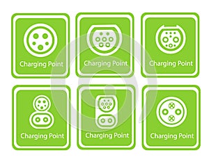 Green Eco Electric Fuel Pump Vector Icon