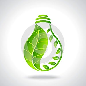 Green eco energy concept in bulb