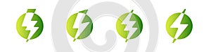 Green eco energy Vector Logo Thunder Energy and Flash Bolt Icon