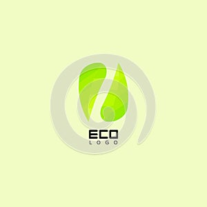 Green eco-friendly logo with leaf patterns for business