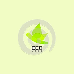 Green eco-friendly logo with leaf patterns for business