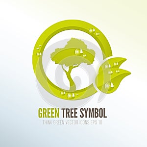 Green eco-friendly tree icon