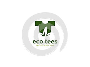 Green eco friendly tshirt maker brand logo icon