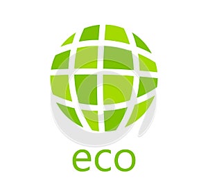 Green eco globe icon