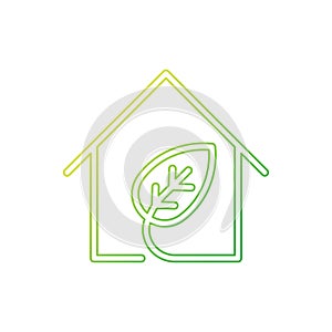 Green Eco Home Logo Icon Vector design illustration. Ecology Home logo icon design concept vector template. Trendy Eco Smart House