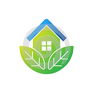 Green Eco Home Logo Icon Vector design illustration. Ecology Home logo icon design concept vector template. Trendy Eco Smart House