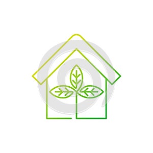 Green Eco Home Logo Icon Vector design illustration. Ecology Home logo icon design concept vector template. Trendy Eco Smart House