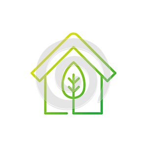 Green Eco Home Logo Icon Vector design illustration. Ecology Home logo icon design concept vector template. Trendy Eco Smart House