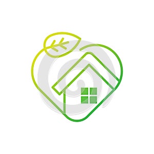 Green Eco Home Logo Icon Vector design illustration. Ecology Home logo icon design concept vector template. Trendy Eco Smart House