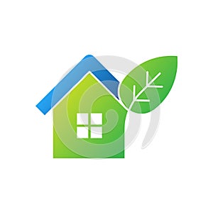 Green Eco Home Logo Icon Vector design illustration. Ecology Home logo icon design concept vector template. Trendy Eco Smart House