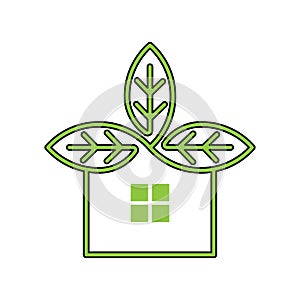 Green Eco Home Logo Icon Vector design illustration. Ecology Home logo icon design concept vector template. Trendy Eco Smart House