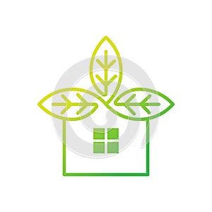 Green Eco Home Logo Icon Vector design illustration. Ecology Home logo icon design concept vector template. Trendy Eco Smart House