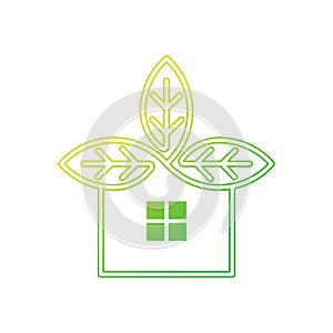 Green Eco Home Logo Icon Vector design illustration. Ecology Home logo icon design concept vector template. Trendy Eco Smart House