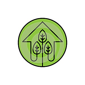 Green Eco Home Logo Icon Vector design illustration. Ecology Home logo icon design concept vector template. Trendy Eco Smart House
