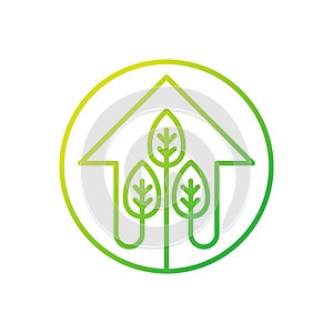 Green Eco Home Logo Icon Vector design illustration. Ecology Home logo icon design concept vector template. Trendy Eco Smart House