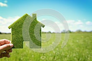 Green eco house environmental background