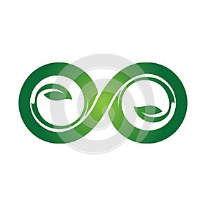 Green eco Infinity symbol icons vector illustration. Unlimited,