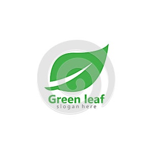 Green eco leaf logo vector icon illustration