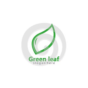 Green eco leaf logo vector icon illustration